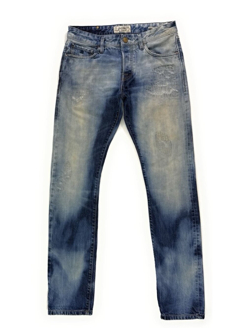 Scotch & Soda Mens Ralston Jeans Size 30x33 Slim Fit Amsterdam Blauw Distressed